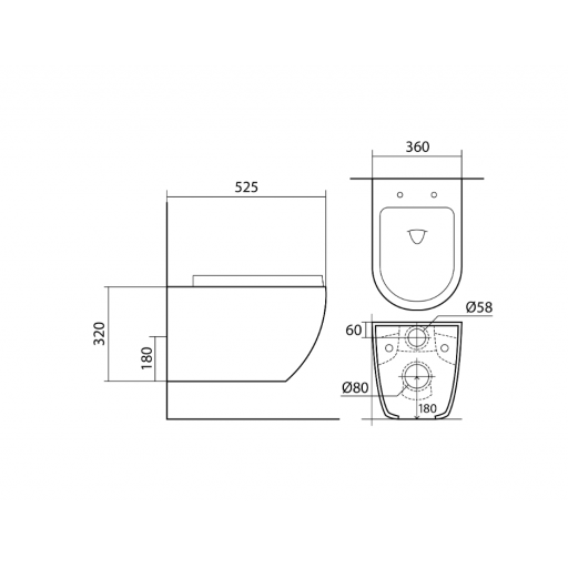 Унитаз подвесной безободковый Aquatek ЕВРОПА AQ1901-MB с сиденьем Soft Close